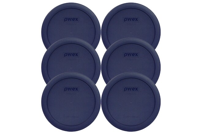 Pyrex 7201-PC Round 4 Cup Storage Lid Cover Blue 6 Pack New for Glass Bowl