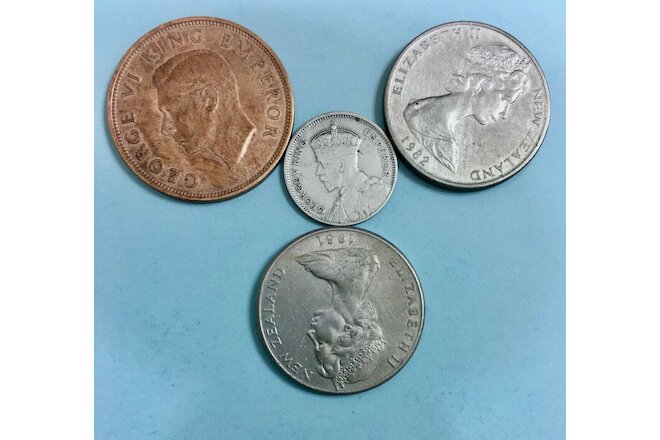 New Zealand 1934 6-pence George V- 1940 George VI Penny- 1981 Elizabeth II 20cen