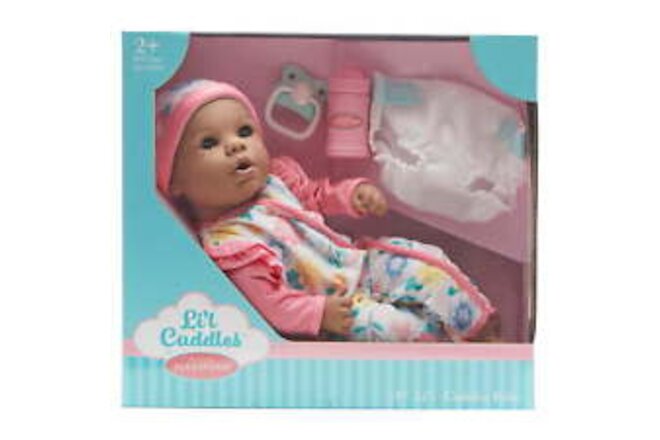 14 Inch Li'l Cuddles Cuddle Bug Realistic Baby Doll, Dark Skin Tone