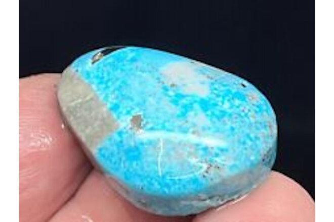 72CT 100% NATURAL Morenci Nearly Solid Turquoise Cabochon Pyrite Inclusions!