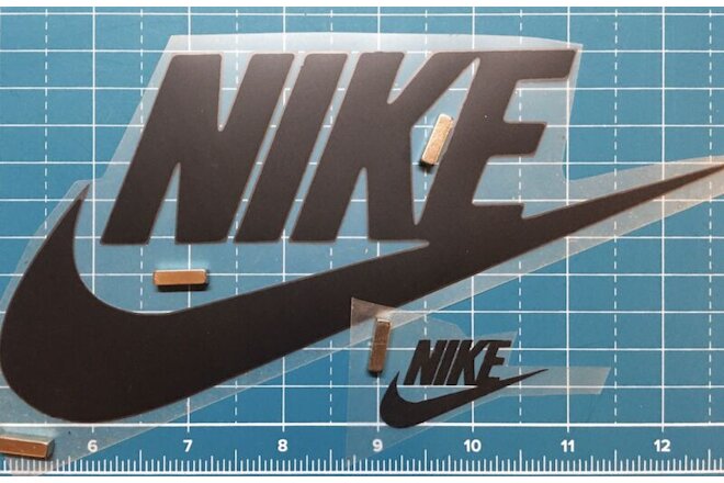 2pc Lot Iron On Black HTV Nike Name Brand Tic 4”x8” & 1”x2” Easy To Apply! DIY