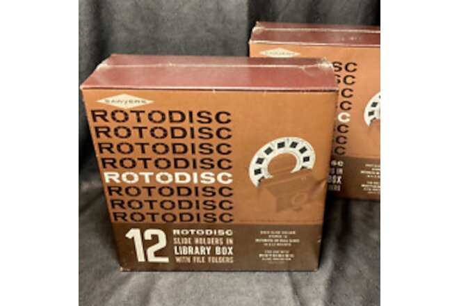Lot: 2 Sawyer Rotodisc Slide Holders in Library Boxes - Total of 288 Slide Slots