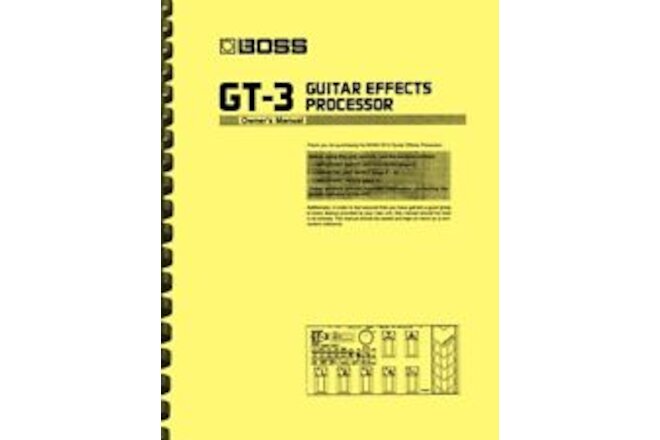 Boss GT-3 Guitar Effects Processor OWNER'S MANUAL