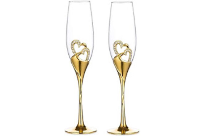 Wedding Champagne Goblets Toasting Flute Glasses for Bride and Groom Creative De