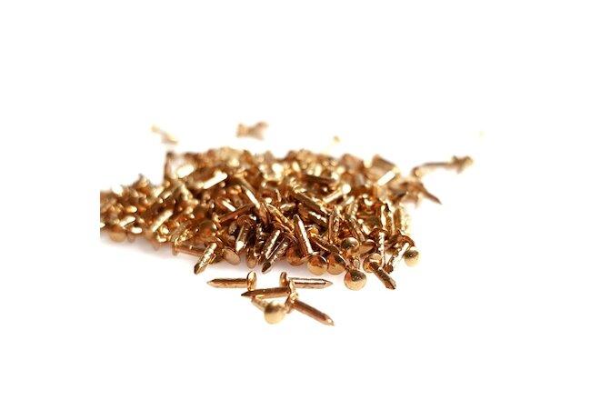 300pcs 5mm, 0.2", 7/32" 24k Gold plated Escutcheon Pins, Gold color Nails