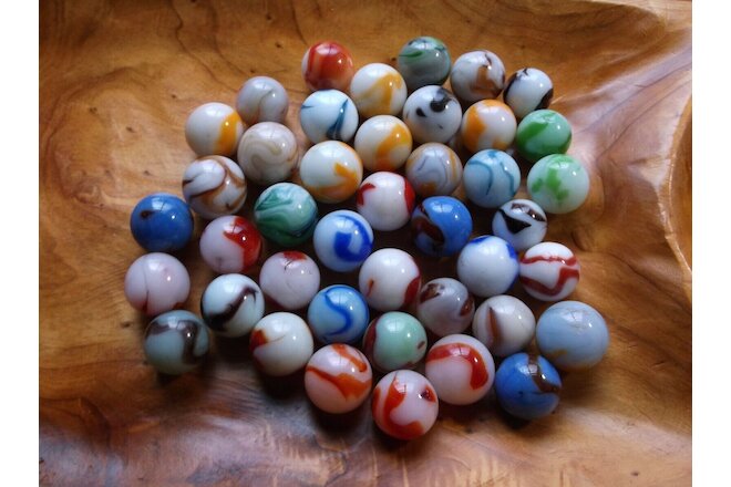40 Collectable Alley Agate vintage swirl marbles