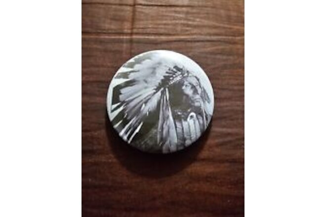 Indian Chief  Pin Back Button Collectible
