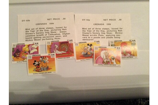 GRENADA 1994 Year of the Dog - Postage Stamp. Set of 6, DY 93a & 93b, Mint