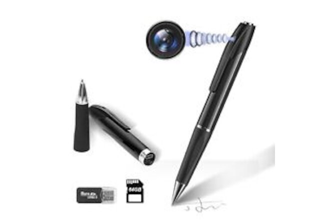 kaysunlink 64GB Hidden Spy Camera with Video FHD Pen Mini Body Cam Video Reco...