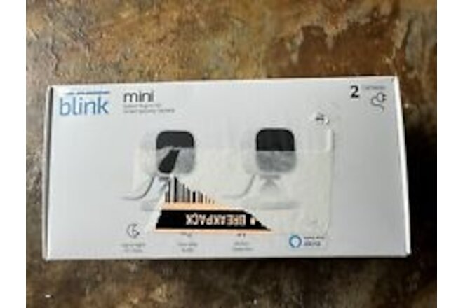 Brand New Amazon Blink Mini 1080p Security Camera 2 Pack -White(BCM00300U)