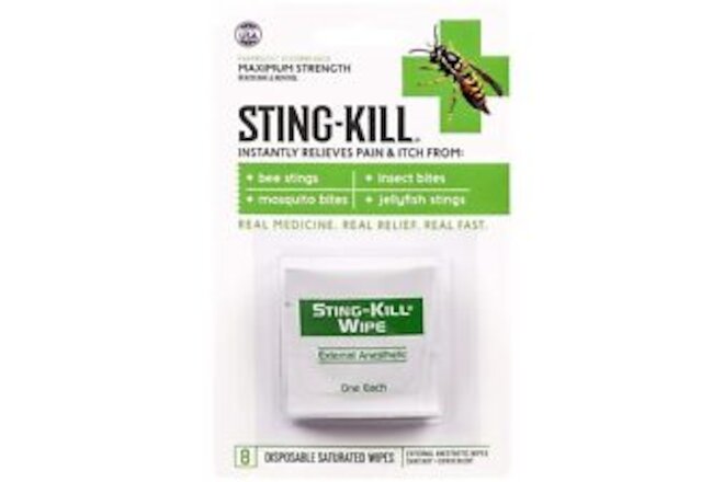 Health Enterprises Sting Kill Maximum Strength 8CT Pack of 1