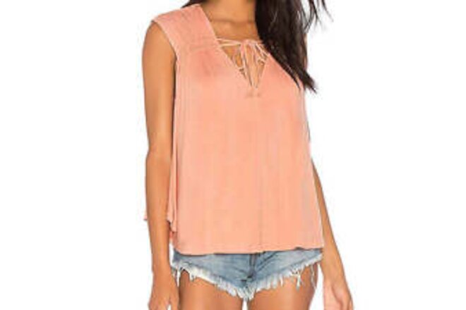Free People Womens Back in Town Knit Sleeveless Blouse Color Peach Size XS