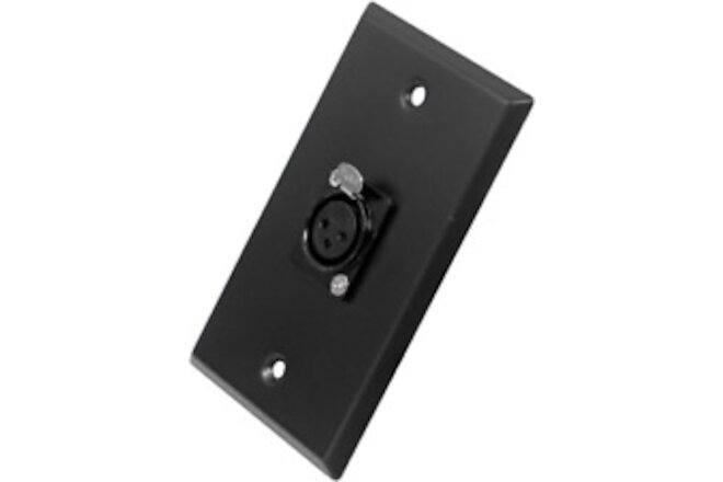 Seismic Audio SA-PLATE5 Black Stainless Steel Wall Plate with Single XLR Female