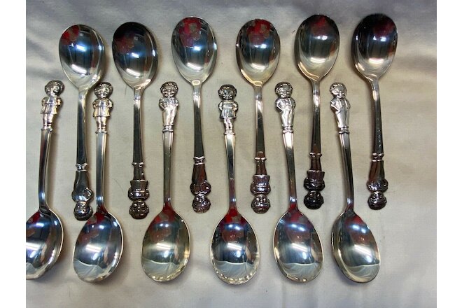 Vintage Campbells Soup Kids Spoons 6 Girls 6 Boys International Silver