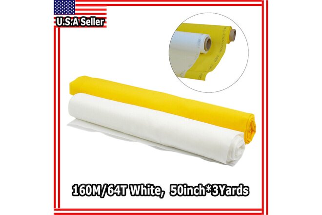 Screen Printing Mesh 160 Mesh 50inch(1.27m) Width 3Yard(2.7m) Length White Silk