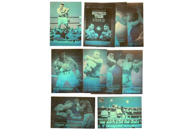 1991 Kayo Boxing Gold Hologram Set (10) Ali Mike Tyson Evander Holyfield Ex-Mt