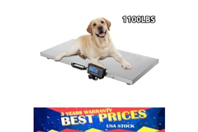 1100 Lbs Heavy Duty Digital Livestock Vet Scale Hog Pet Dog Sheep Goat Scale US