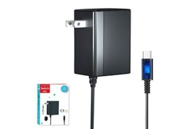 Charger for Nintendo Switch with 5FT Charging Cable, AC Power Supply Adapter ...