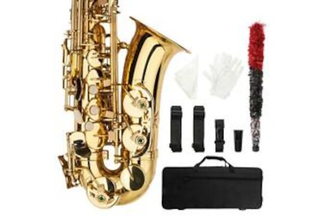 Professional Alto Eb Saxophone Sax Gold w/ Case Mouthpiece & Accessories