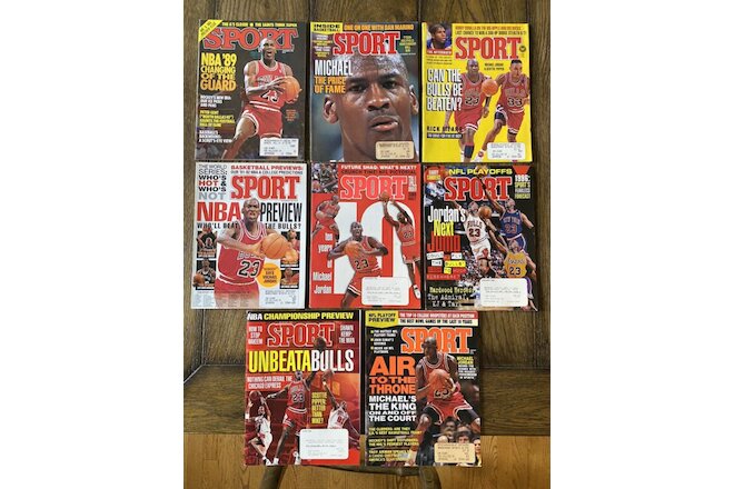 Michael Jordan Covers Sport Magazine Lot of 8 Chicago Bulls Nov 88 Jan 91 Nov 91