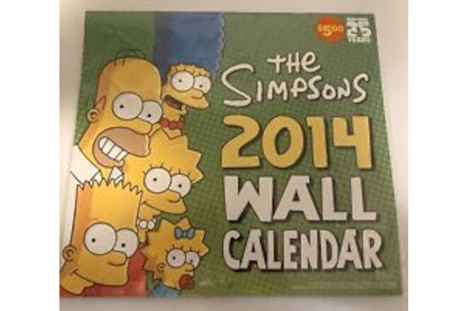 The Simpsons 2014 Wall Calendar New Old Stock Cartoon Funny Print Art NEW SEALED