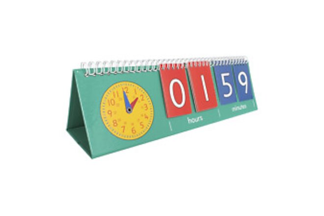 Time Flip Chart - Teaching Clock for Kids - Learn to Tell Time with Analog and D