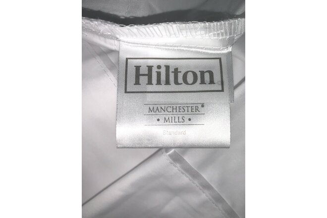12 Pack Hilton Hotel Pillowcases T250 White QUEEN / STANDARD Sz W/ Satan Piping