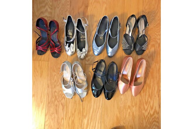 Lot of 7 pairs ladies ballroom dance shoes size 8