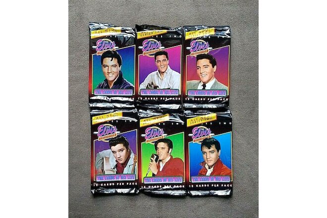 (6) 1992 Elvis Presley Life Collection Series 2 Trading Cards Sealed Packs Lot
