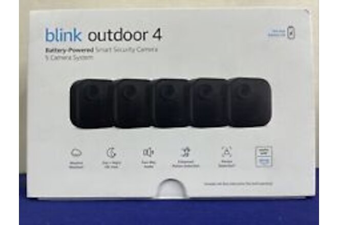 Blink Outdoor 4 Battery Powered Smart Security 5 Camera System NEW