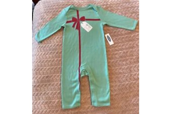 NWT 6 9 12 month baby Old Navy Christmas Long Sleeve romper To Family Love Santa