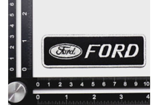 FORD EMBROIDERED PATCH IRON/SEW ON ~3-3/4" x 1-1/8" MUSTANG FUSION FOCUS MONDEO