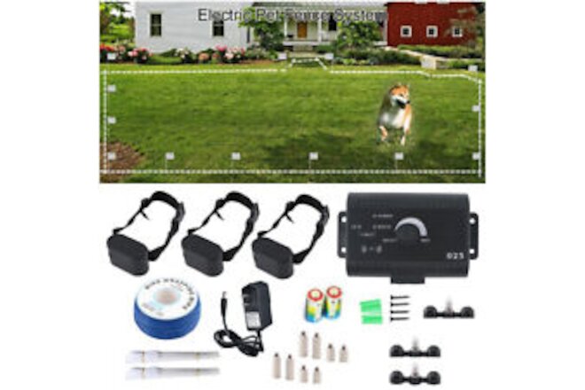 Wireless Electric Dog Fence Pet Containment System Shock Collars For 2/3/4 Dogs