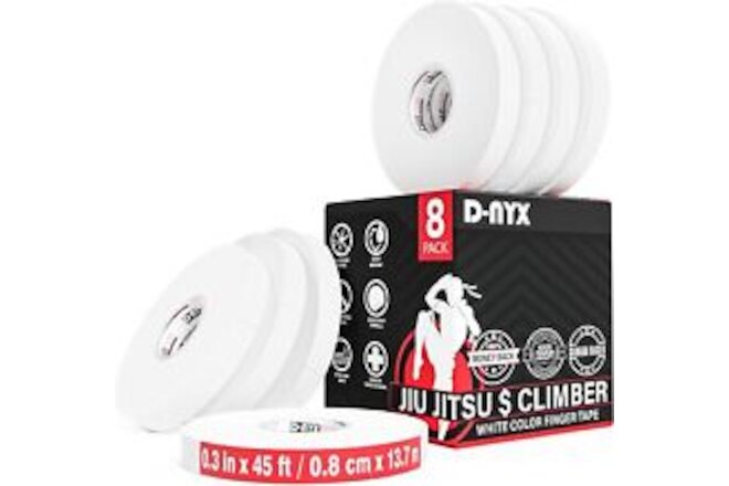 8 Pack Finger Tape | 0.3” x 45 Feet Athletic Sports Wrap for Rock Climbing...