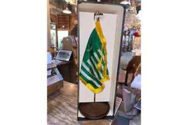 Ecology flag with stand desk size with vintage art deco gift box John Berkey Art