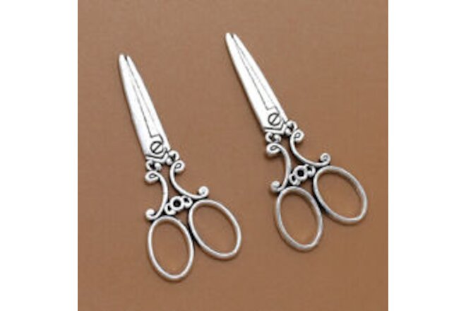 20pcs Delicate Alloy Barber Scissor Pendants Charms DIY Jewelry Making