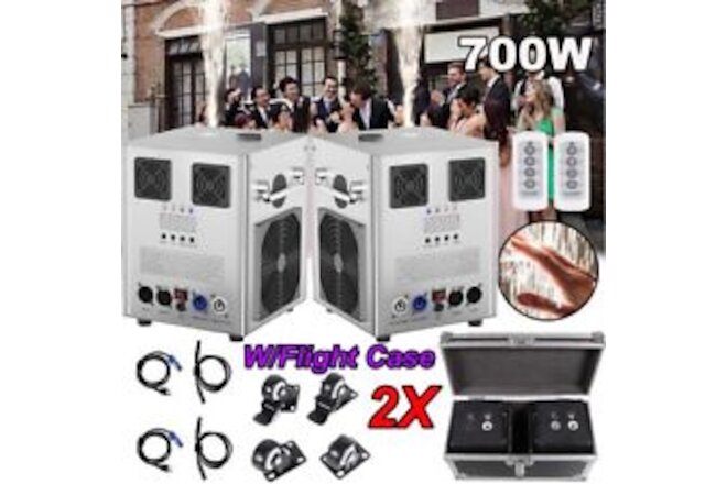 2PCS 700W Cold Spark Machine Stage Effect DMX Firework DJ Event Wedding w/case