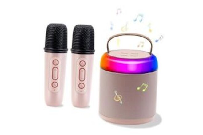 Newest Portable Karaoke Machine for Kids Adults,Portable Bluetooth Speaker Pink