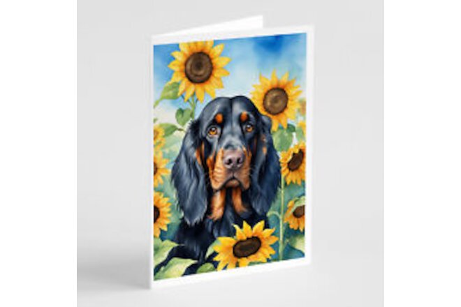 Gordon Setter in Sunflowers Greeting Cards Envelopes Pack of 8 DAC6090GCA7P