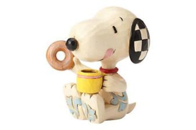 6001297 Jim Shore Peanuts Miniature Figurine, 3 Inch, Snoopy Donuts and Coffee