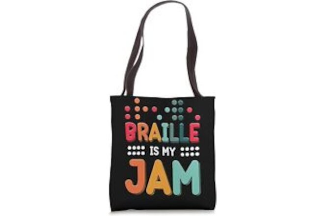 Braille Is My Jam Visually Impaired Braille Alphabet Blind Tote Bag