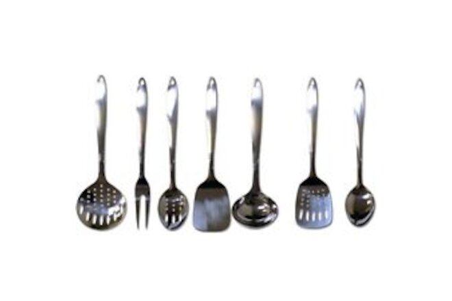 7 Stainless Steel Serving Set Kitchen Cooking Utensil Tools Server Spatula Spoon