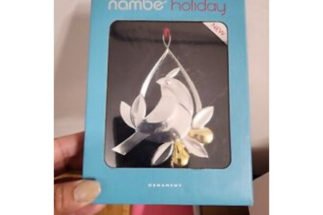 Nambe Holiday Silver Gold Partridge Ornament Christmas Collectible