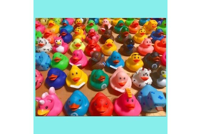 SET OF 10  ASSORTED FUN CRUISING DUCKS RUBBER DUCKIES 2" PARTY FAVORS JEEP NEW