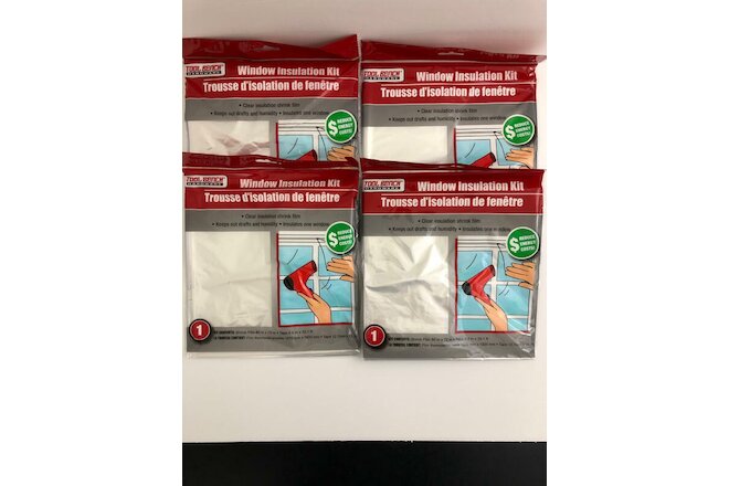 Tool Bench 4 Window Insulation Kits Shrink Film and Tape 60 x 72 NEW