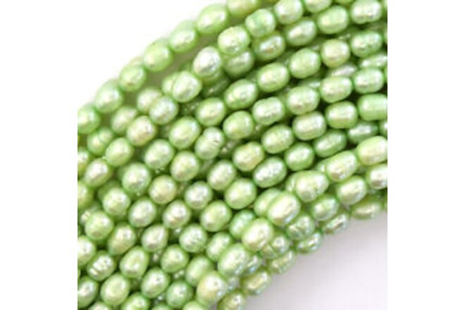 6x7-8mm light green freshwater pearl rice beads 14.5"strand