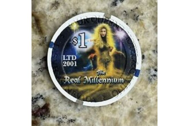 Four Queens Real Millennium ~ Las Vegas $1 Casino Chip ~ Uncirculated LTD 2001