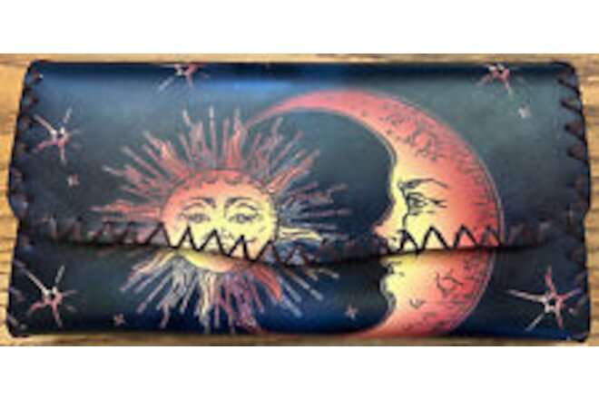 Celestial Sun and Moon Vegan Leather Wallet!