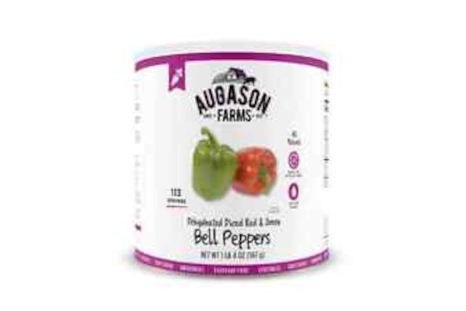 Augason Farms Dehydrated Diced Red & Green Bell Peppers 1 lb 4 oz No. 10 Can NEW