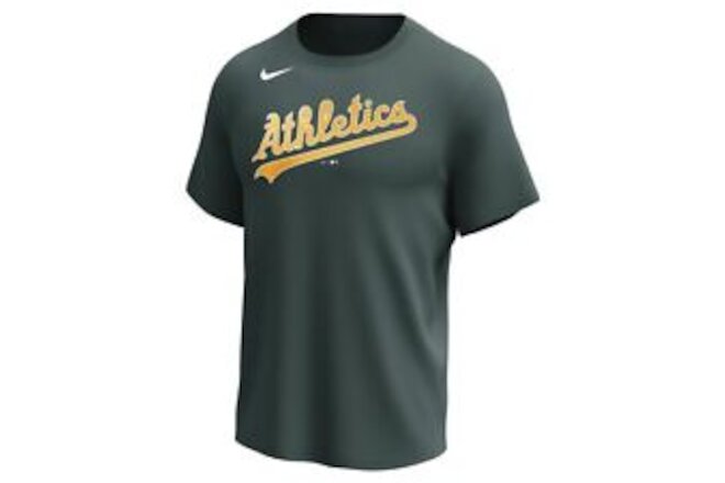 Nike Team Wordmark Poly Tee Short Sleeve T-Shirt Green 2XL Athletics